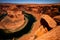 Summer holiday concept. Beautiful view of Horseshoe Bend on Glen Canyon. Adventure american vacation concept.