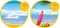 Summer holiday. Cruise and beach resort. Icons for