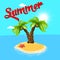 Summer holiday. Palm tree on the island. Vector, and the . Relax the beach. trees. illustration.