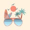 Summer holiday vector illustration retro summer vacation