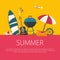 Summer Holidays flat design.