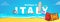 Summer Holidays In Italy, web banner design with travel bags, an