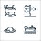 summer holidays line icons. linear set. quality vector line set such as boat, hat, direction