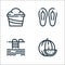 summer holidays line icons. linear set. quality vector line set such as watermelon, pool, sandals