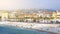 Summer holidays in Nice, people sunbathing on summer beach, sunny resort city