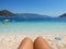 Summer holidays relaxation on the Antisamos beach, Sami Kefalonia island, Greece