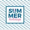 Summer holidays typography for poster, banner, flyer, greeting card and other seasonal design with anchor, frame and blue sea wave