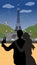 Summer Holidays Or Vacation In Paris Concept. Young Couple Spend Time In Paris. Male And Female Characters Making A