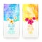 Summer holidays watercolor banners