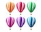 Summer hot air balloons vector set design. Hot air balloon summer elements collection