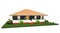 Summer House-Bungalow with Porch-3d