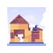 Summer house installation isolated concept vector illustration.