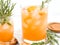 Summer iced with fresh orange cocktails with fresh citrus fruits