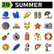Summer icon set include sailing, boat, summer, ship, transport, holiday, surfer, beach, board, ice cream, journey, travel,