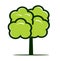 Summer Icon Tree. Vector outline Illustration. Plant in Garden. EPS file.