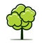 Summer Icon Tree. Vector outline Illustration. Plant in Garden. EPS file.