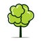 Summer Icon Tree. Vector outline Illustration. Plant in Garden. EPS file.