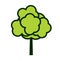 Summer Icon Tree. Vector outline Illustration. Plant in Garden. EPS file.