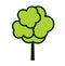 Summer Icon Tree. Vector outline Illustration. Plant in Garden. EPS file.