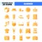 Summer icons in solid orange style for any projects