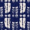 Summer indigo batik block print dyed motif seamless pattern. Fashion all over print for beach wear. Masculine shirt tie