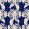 Summer indigo batik block print dyed motif seamless pattern. Fashion all over print for beach wear. Masculine shirt tie