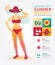 Summer Infographic Geometric Concept Design Colour Illustration