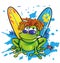 Summer jamaican cartoon frog