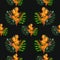 Summer jungle pattern with tropical flowers heliconia or lobster-claw background