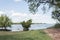 Summer landscape on the bank of the Rio Negro, in Mercedes, Uruguay