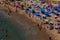 Summer landscape beach and sea top view in summer day benidom spain