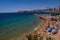 Summer landscape beach and sea top view in summer day benidom spain