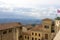 Summer landscape beautiful view of San Marino. aerial top panoramic view of landscape valley and hills of suburban district