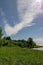 Summer landscape with expressive white clouds, the Baltic Sea coast