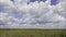 Summer landscape with field of grass,blue sky timelapse. Green Grass Field Landscape with fantastic clouds in the