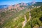 Summer landscape with mountain road, Corsica