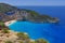 Summer landscape. Navagio Beach - Zakynthos Island, landmark attraction in Greece. Ionian Sea. Seascape