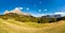 Summer landscape panorama mountains. Dolomites Italy. blu sky