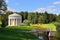 Summer landscape of the Pavlovsk garden. Temple of Friendship