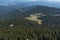 Summer landscape of Rhodope Mountains from Snezhanka tower near ski resort Pamporovo, Bulgaria