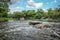 Summer landscape stones in the river