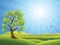 Summer landscape vector background