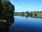 Summer landscape. View of the river, trees, river bank