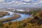 Summer landscape: Vorskla river . Top view. Ukraine. Europe