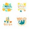 Summer lettering and clipart