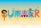 Summer lettering design. Vector illustration decorative design