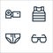 summer line icons. linear set. quality vector line set such as sunglasses, swimsuit, tshirt