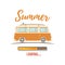 Summer loading. Vintage, retro camper van.