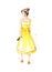 Summer look, girl in a yellow dress