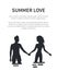 Summer Love Affair Banner with Couple Silhouettes